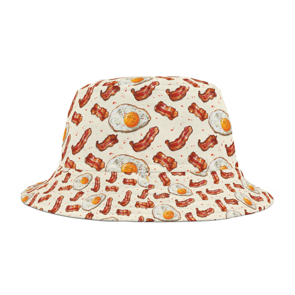 Bacon and Eggs Bucket Hat Breakfast Cap Gift Sun Protector