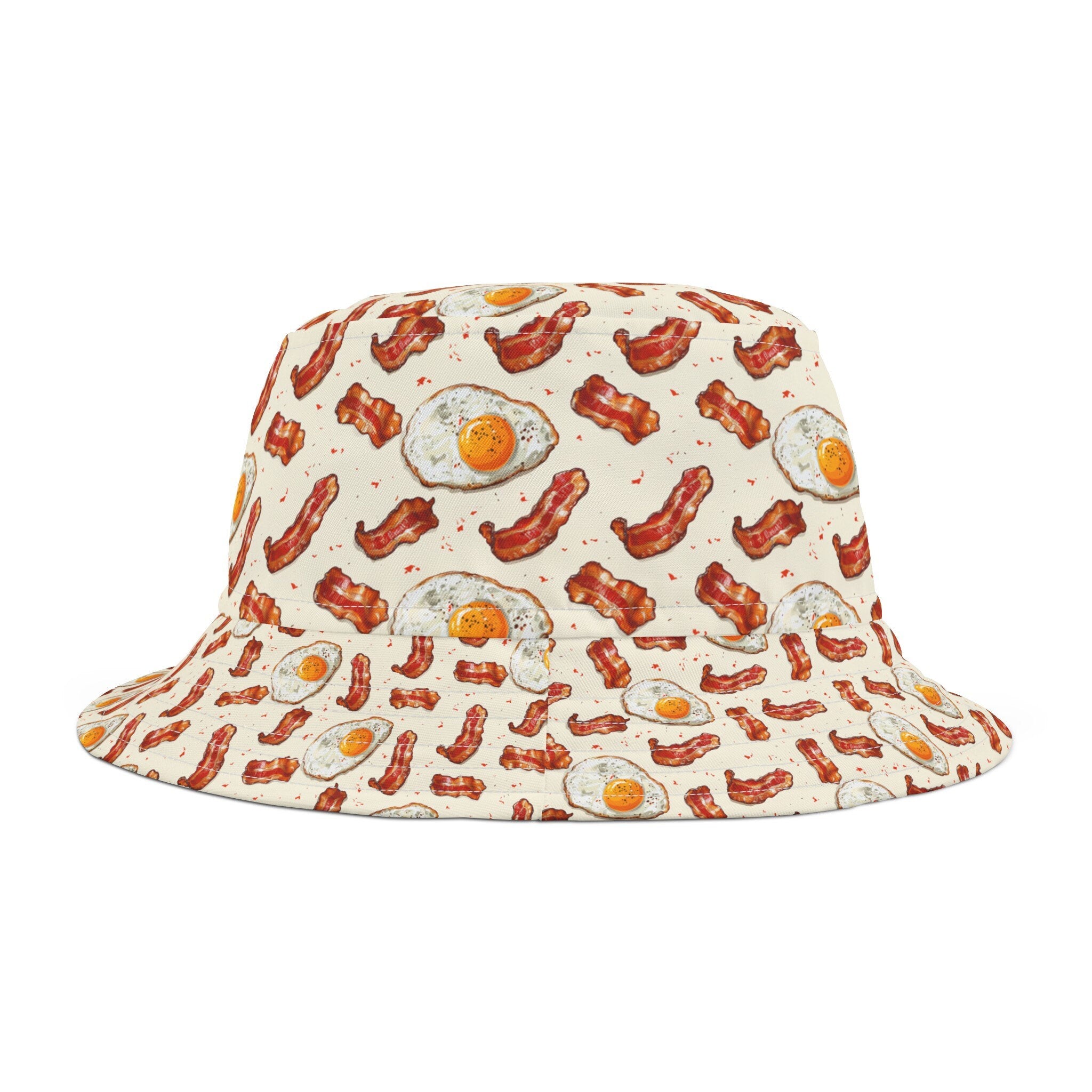 Bacon and Eggs Bucket Hat Breakfast Cap Gift Sun Protector