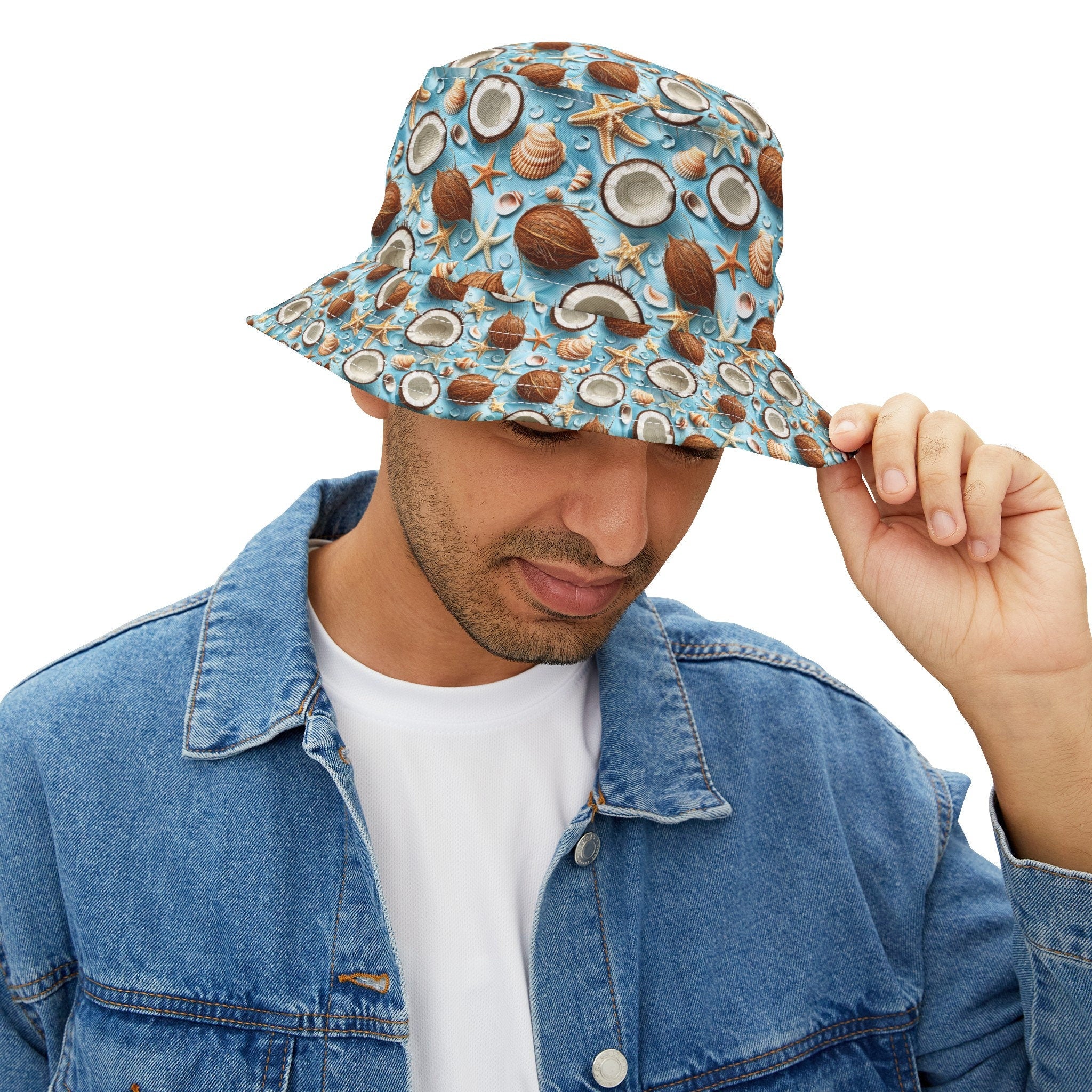 Seashells and Coconuts Bucket Hat Sun Protector Cap