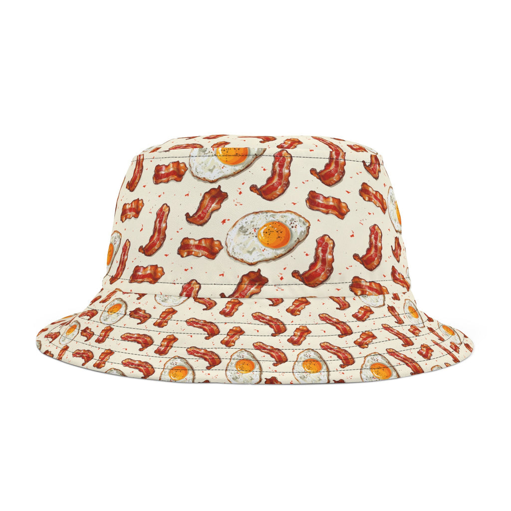 Bacon and Eggs Bucket Hat Breakfast Cap Gift Sun Protector