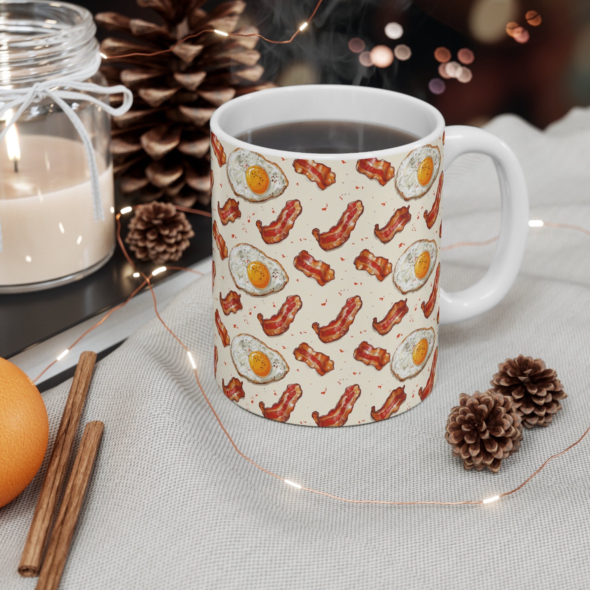 Bacon and Egg Coffee Mug Breakfast Cup For Drinkers