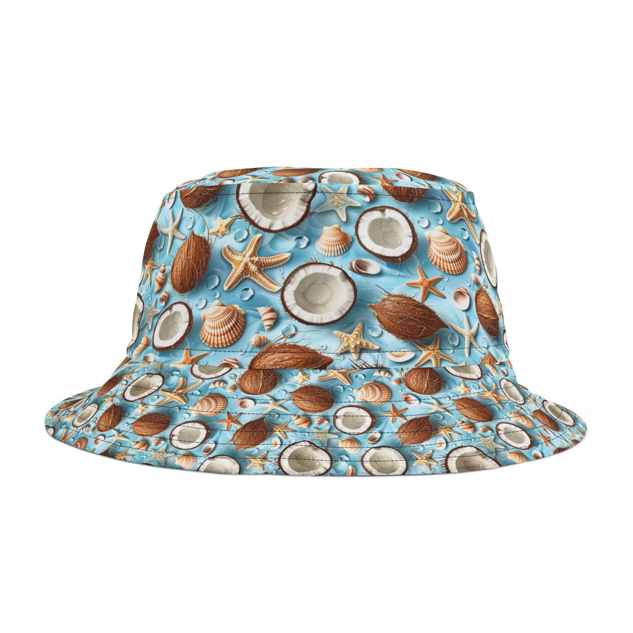Seashells and Coconuts Bucket Hat Sun Protector Cap