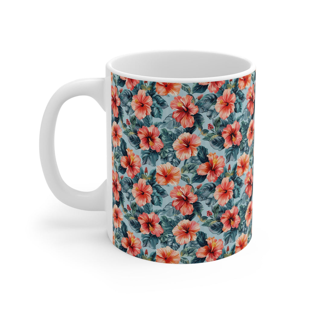 Tropical Floral Coffee Mug Warm Drink Cup 11oz