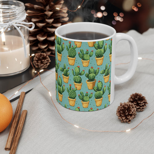 Ceramic Gift Cactus Mug Coffee Cup with Cactus Pattern