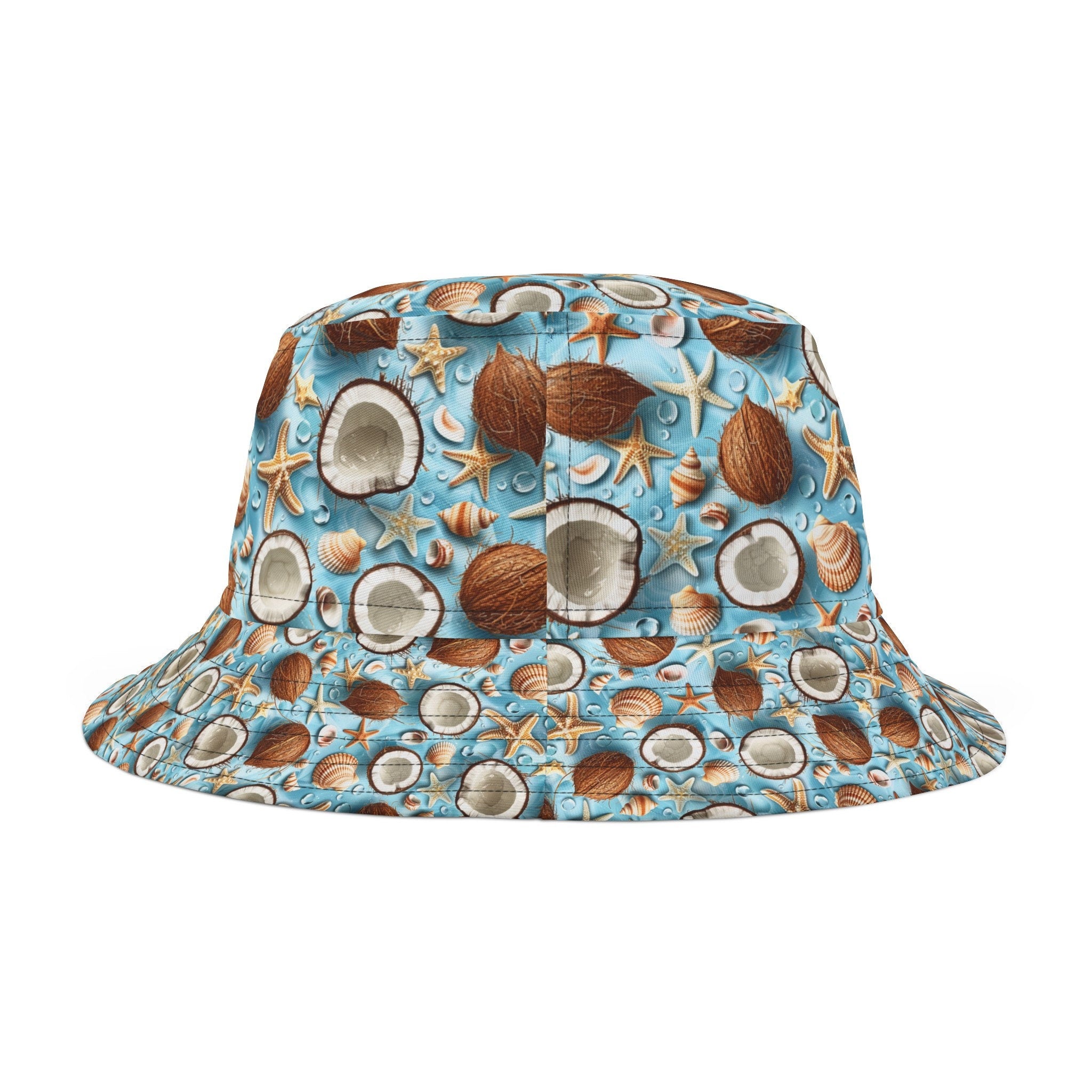 Seashells and Coconuts Bucket Hat Sun Protector Cap