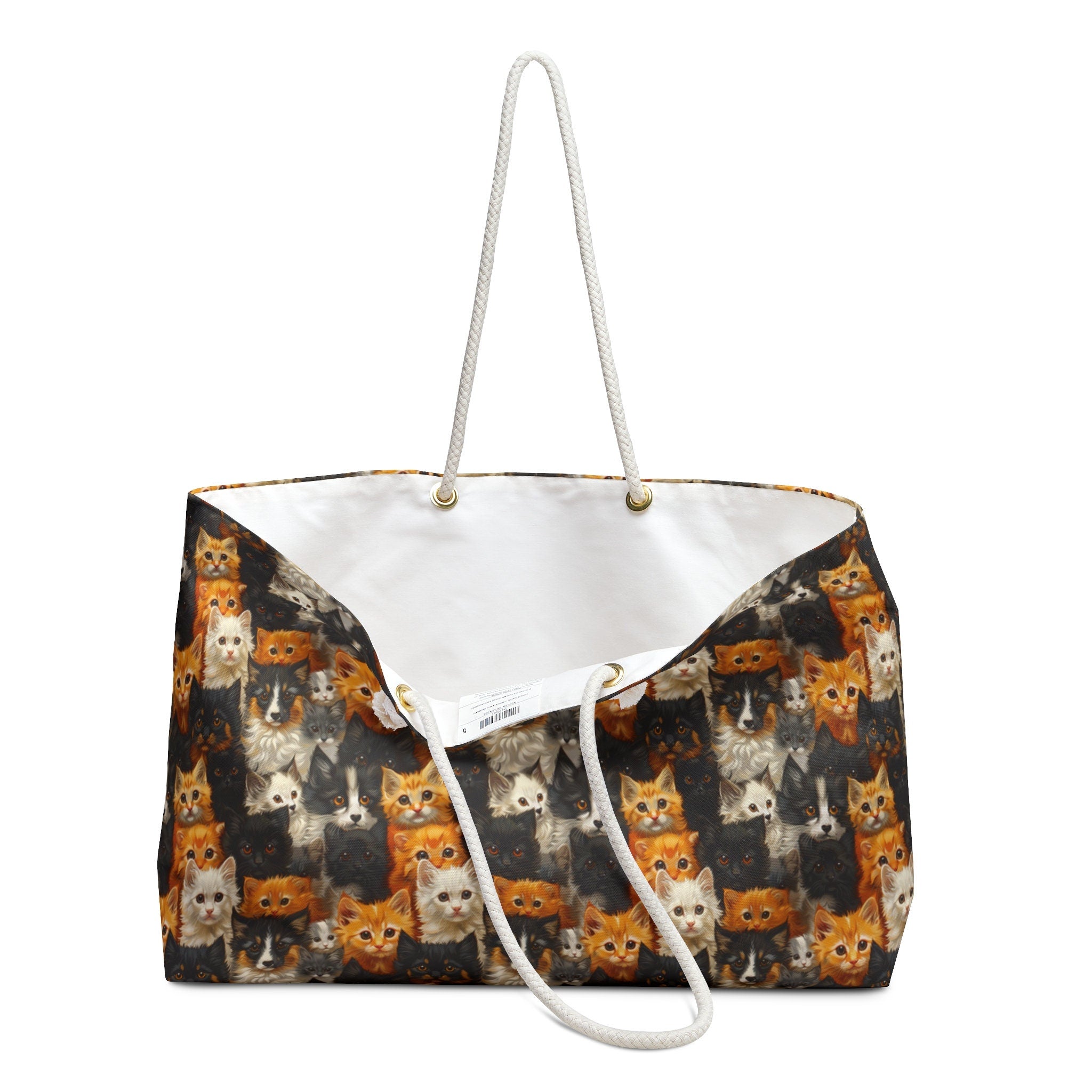 Weekender Beach Bag Cats and Dog Pattern Design Gift Bag