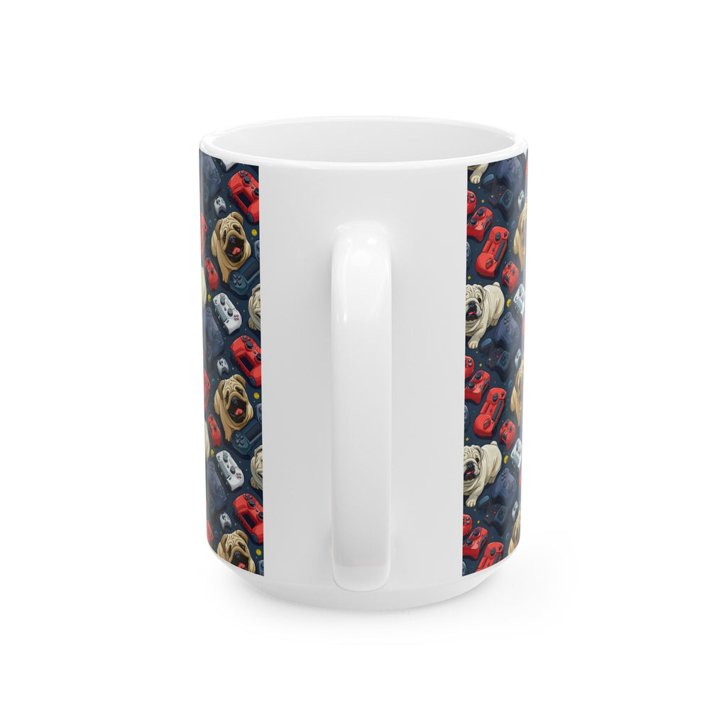 Gamer Dog Coffee Mug, Ceramic Cup for Coffee Drinkers Gamers and Dog Lovers