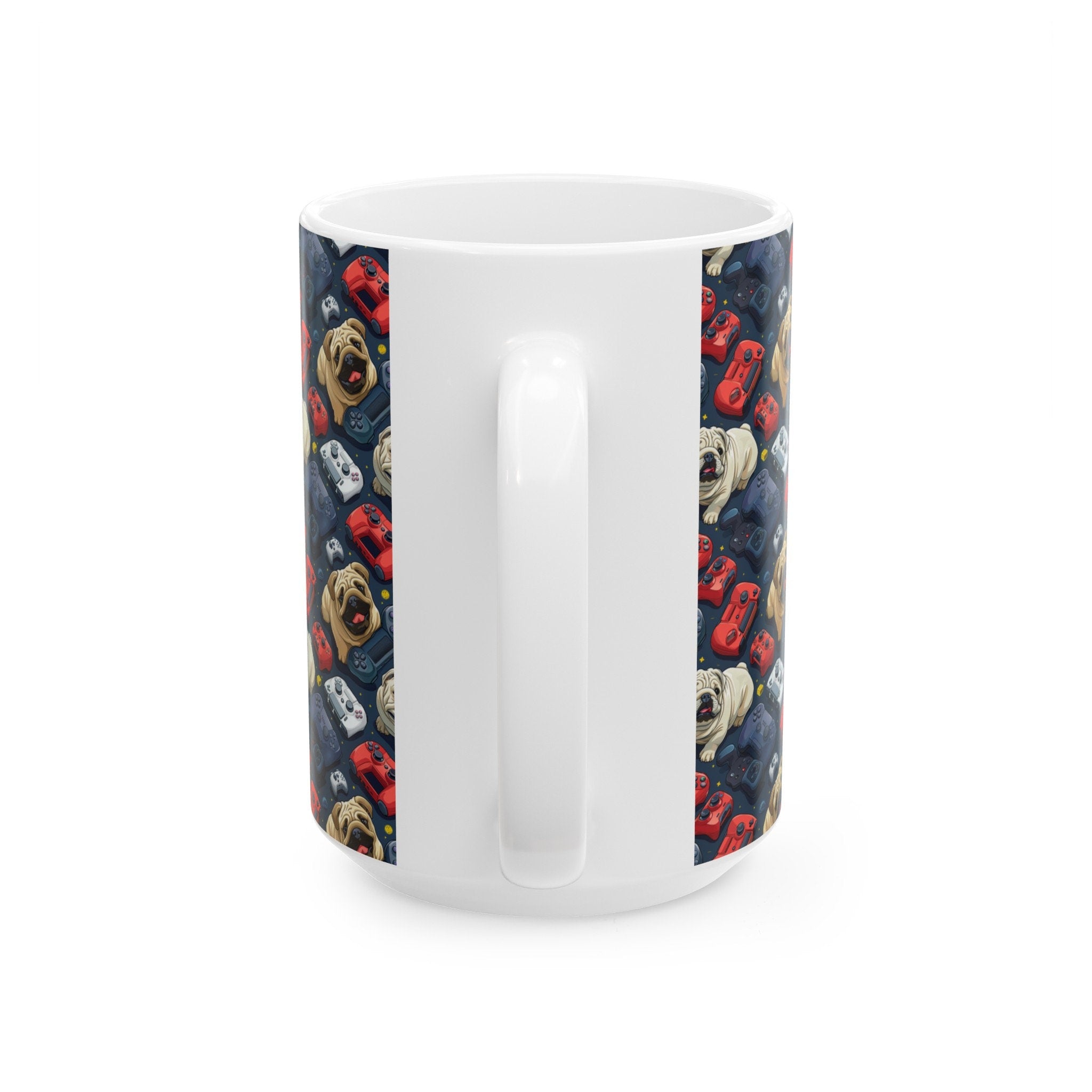 Gamer Dog Coffee Mug, Ceramic Cup for Coffee Drinkers Gamers and Dog Lovers