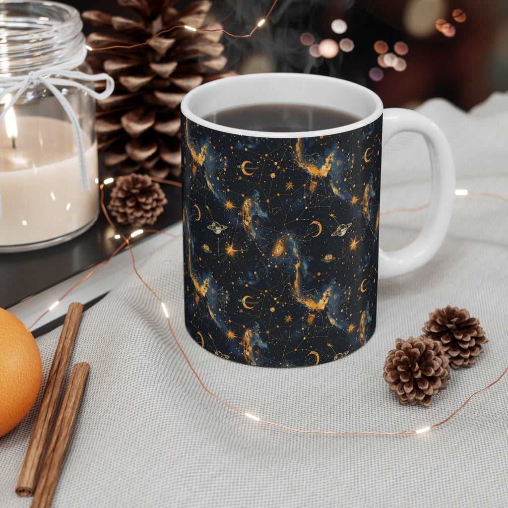 Celestial Astrology Mug Star Design Pattern Coffee Cup