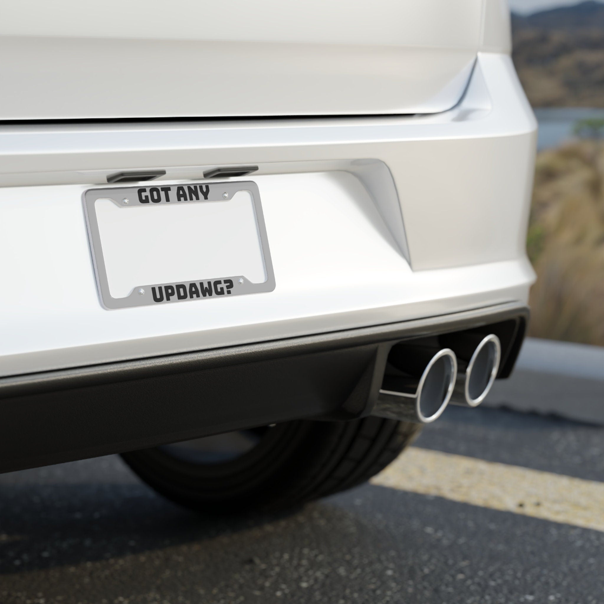 Updawg License Plate Frame Funny Humor Gift Car Detail