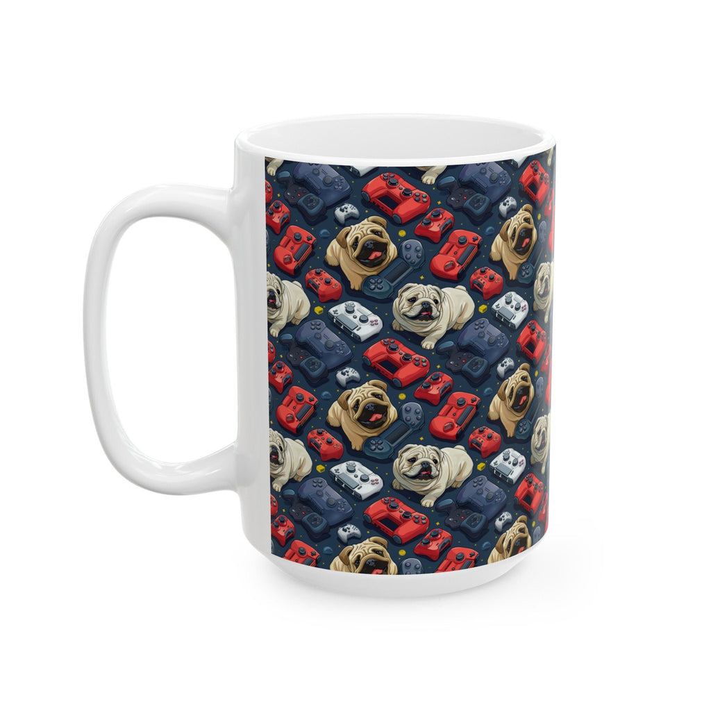 Gamer Dog Coffee Mug, Ceramic Cup for Coffee Drinkers Gamers and Dog Lovers