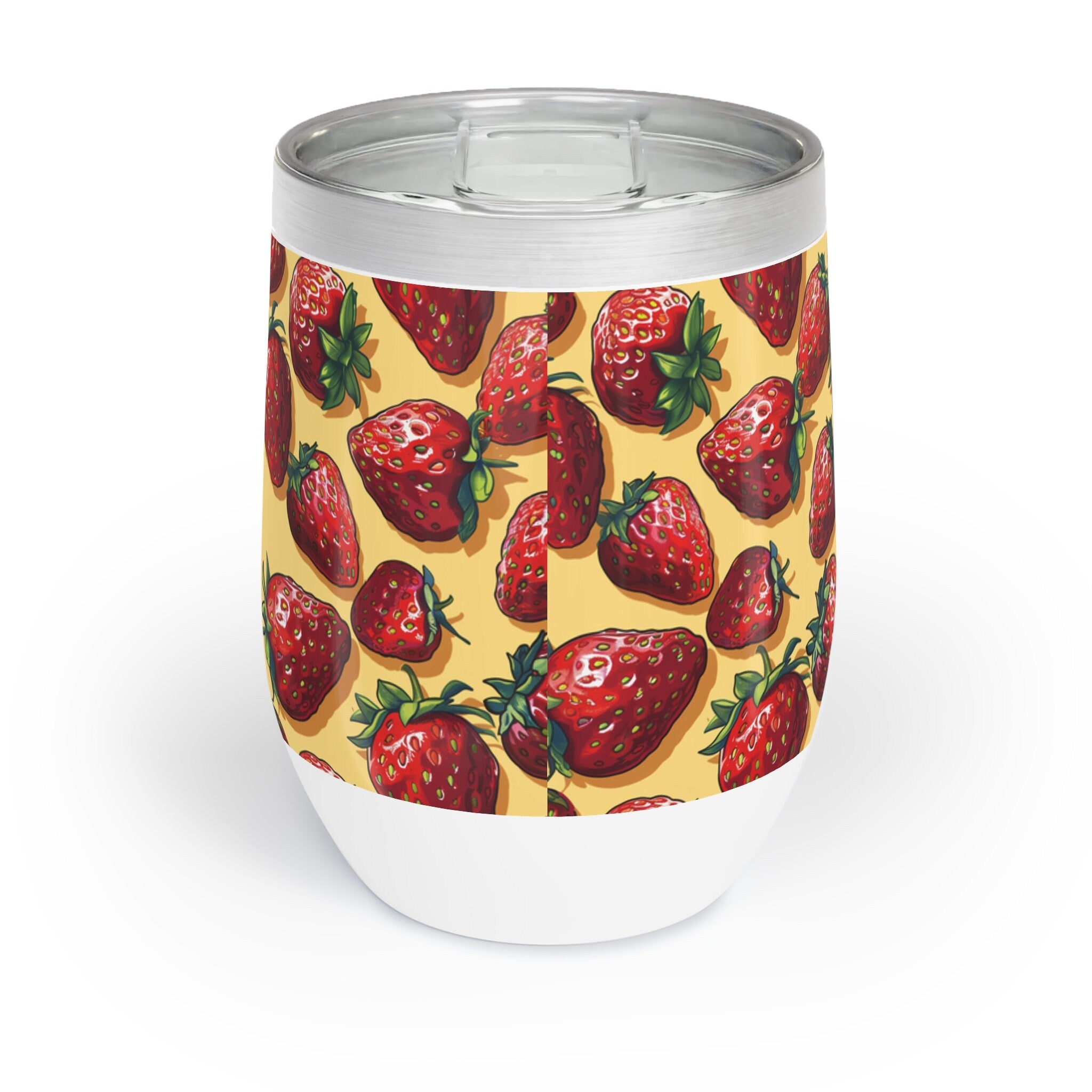Strawberry Wine Tumbler Chiller Cool Wine Cup Pattern