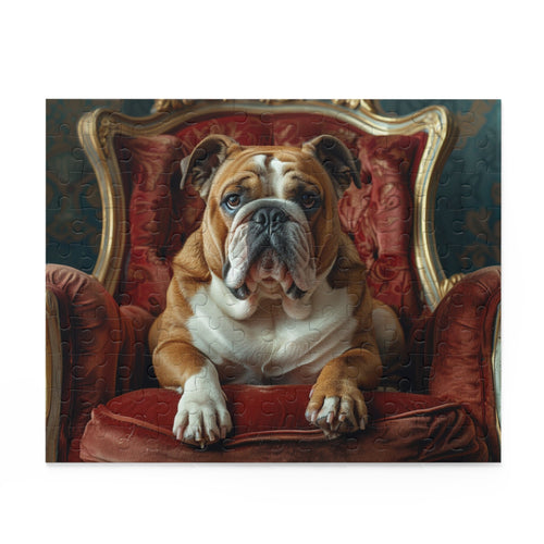 Bulldog Throne King Dog Puzzle (120, 252, 500-Piece)