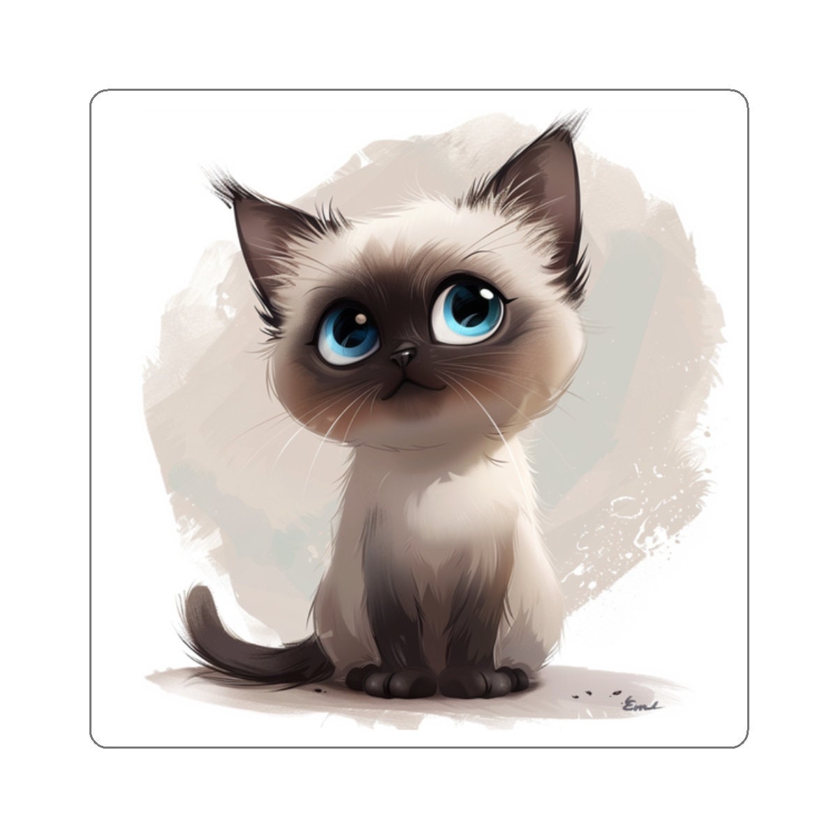 Cute Siamese Kitten Cat Vinyl Sticker - Perfect for Animal Lovers and Sticker Collectors