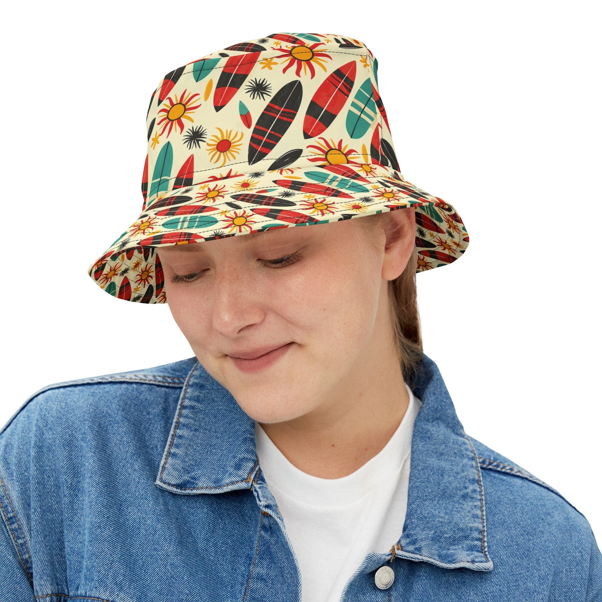 Surfboards and Sunshine Bucket Hat Sun Protector Cap