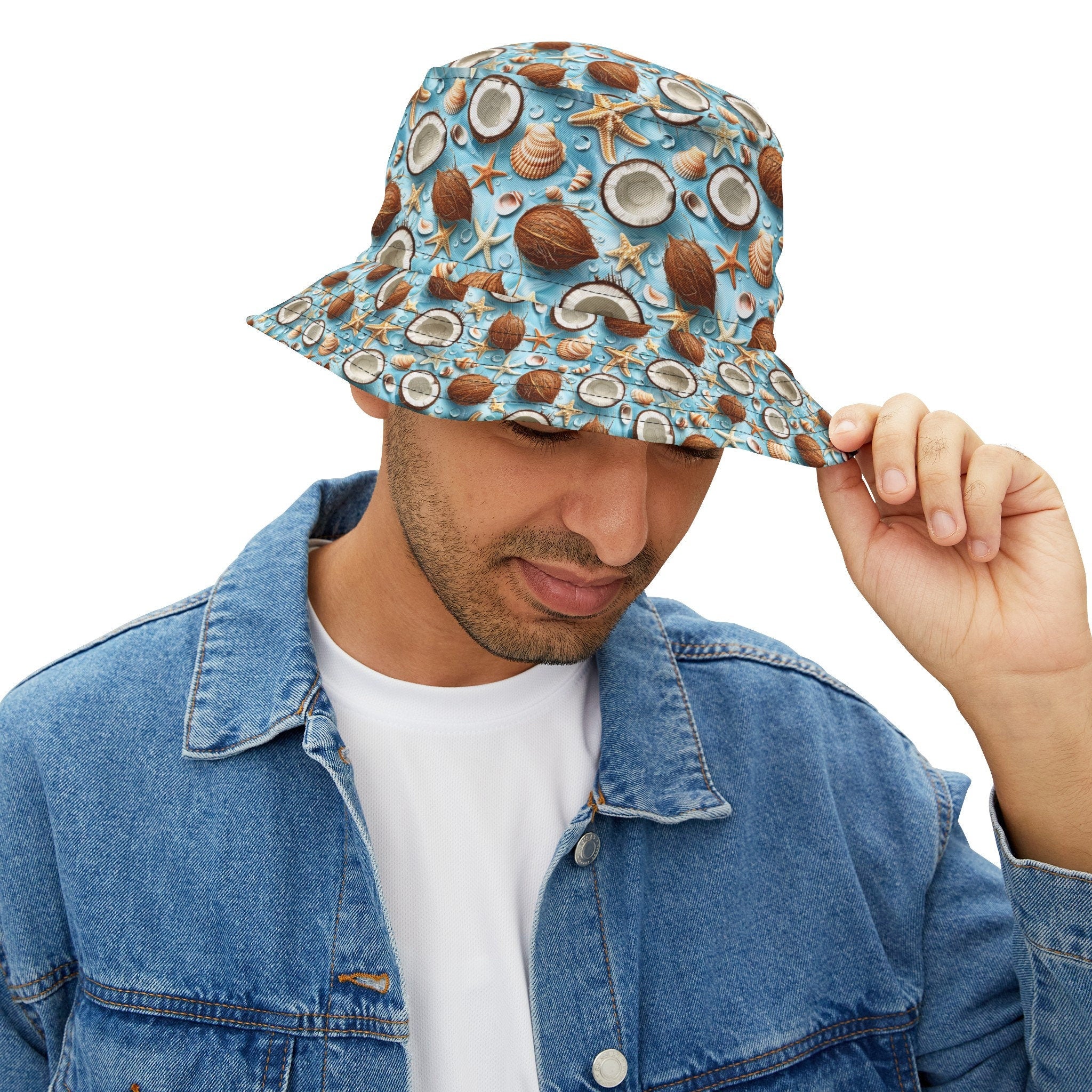 Seashells and Coconuts Bucket Hat Sun Protector Cap
