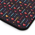 Gamer Desk Mat Pixel Art Gift Sword and Heart Pattern