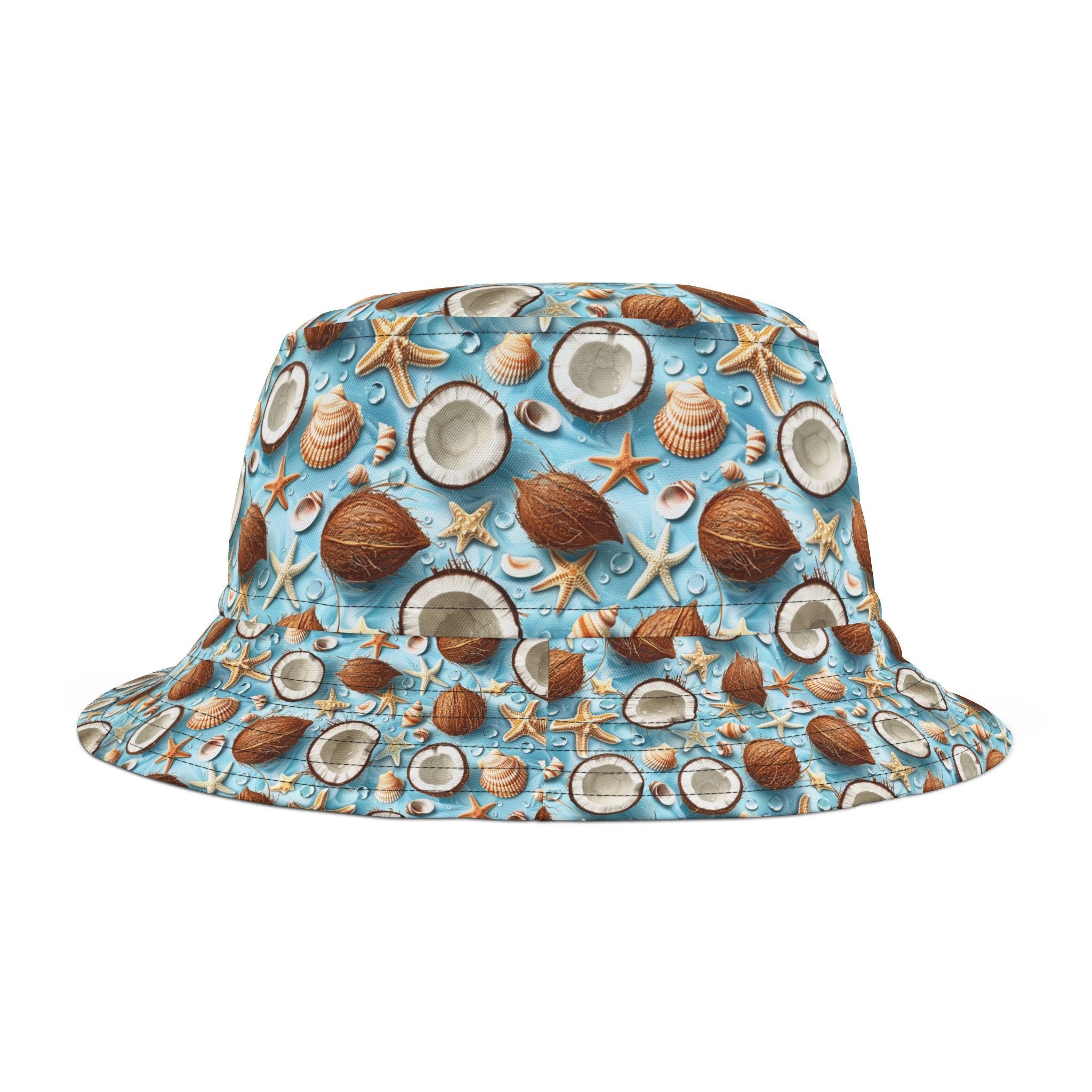 Seashells and Coconuts Bucket Hat Sun Protector Cap