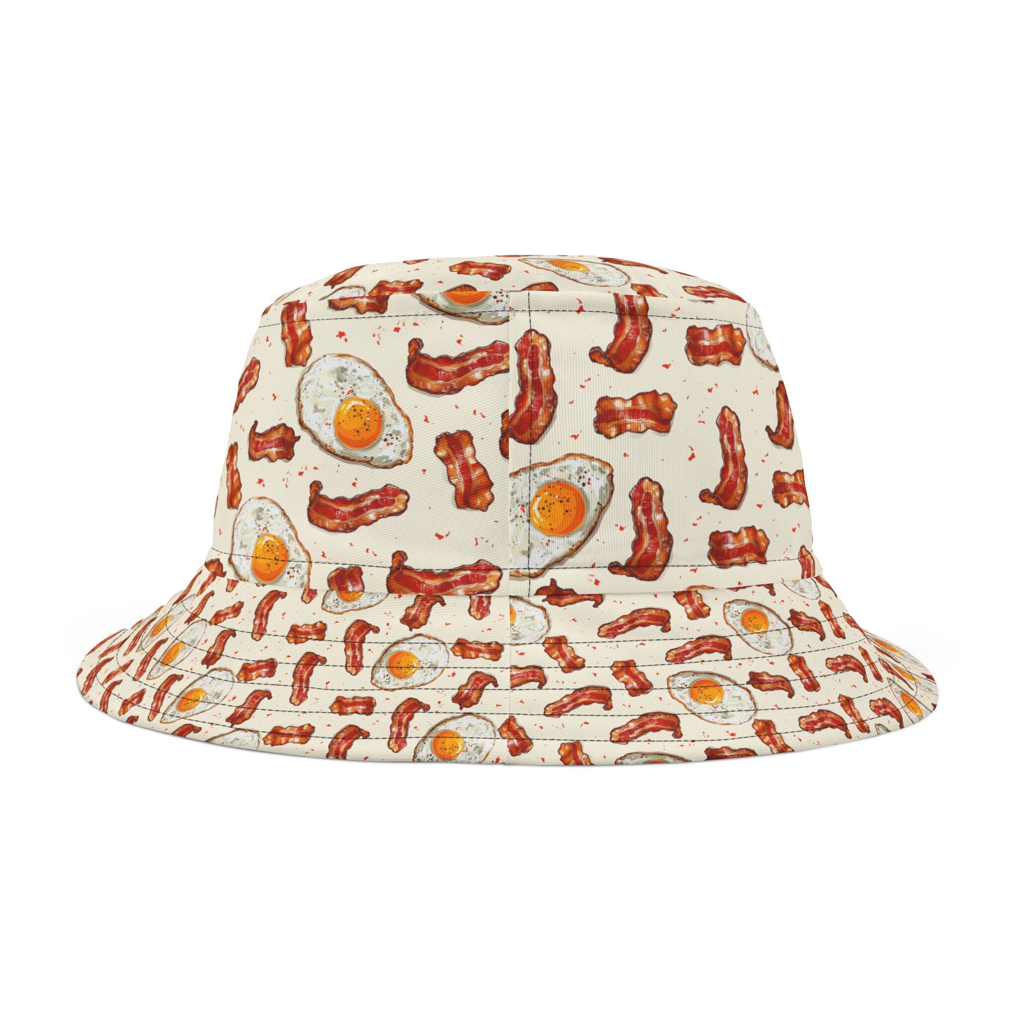 Bacon and Eggs Bucket Hat Breakfast Cap Gift Sun Protector