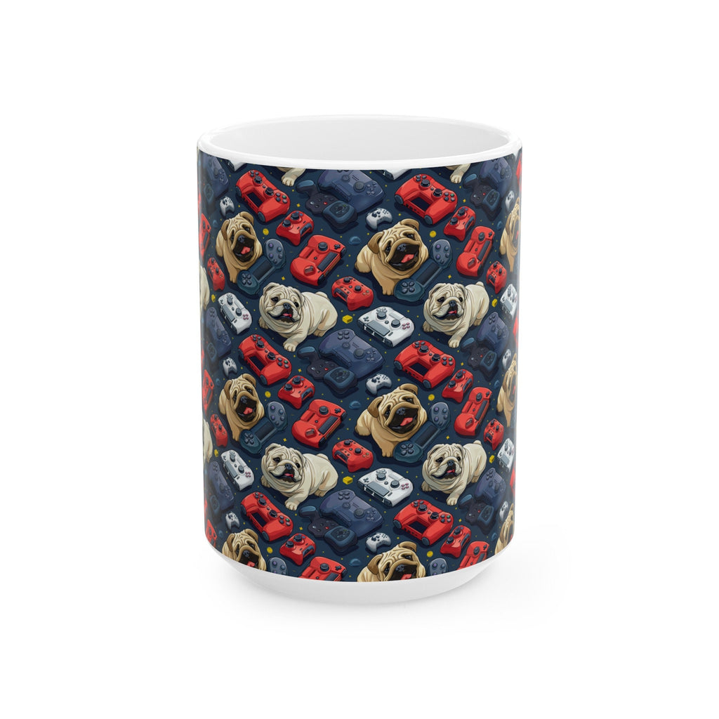 Gamer Dog Coffee Mug, Ceramic Cup for Coffee Drinkers Gamers and Dog Lovers