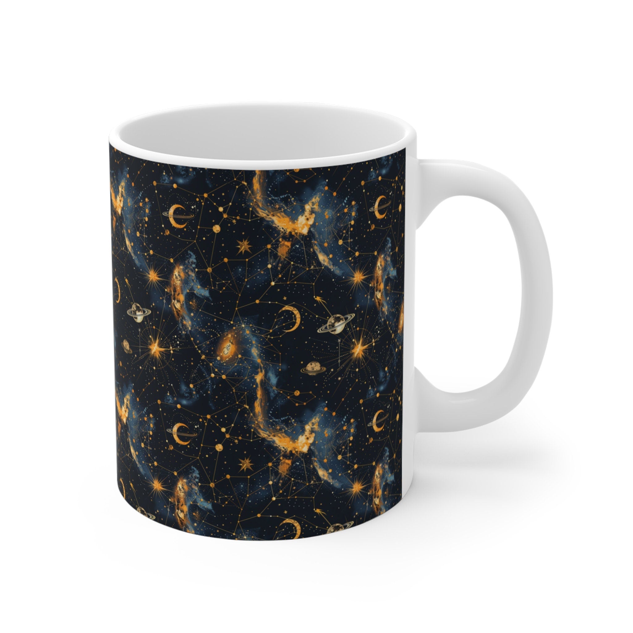 Celestial Astrology Mug Star Design Pattern Coffee Cup