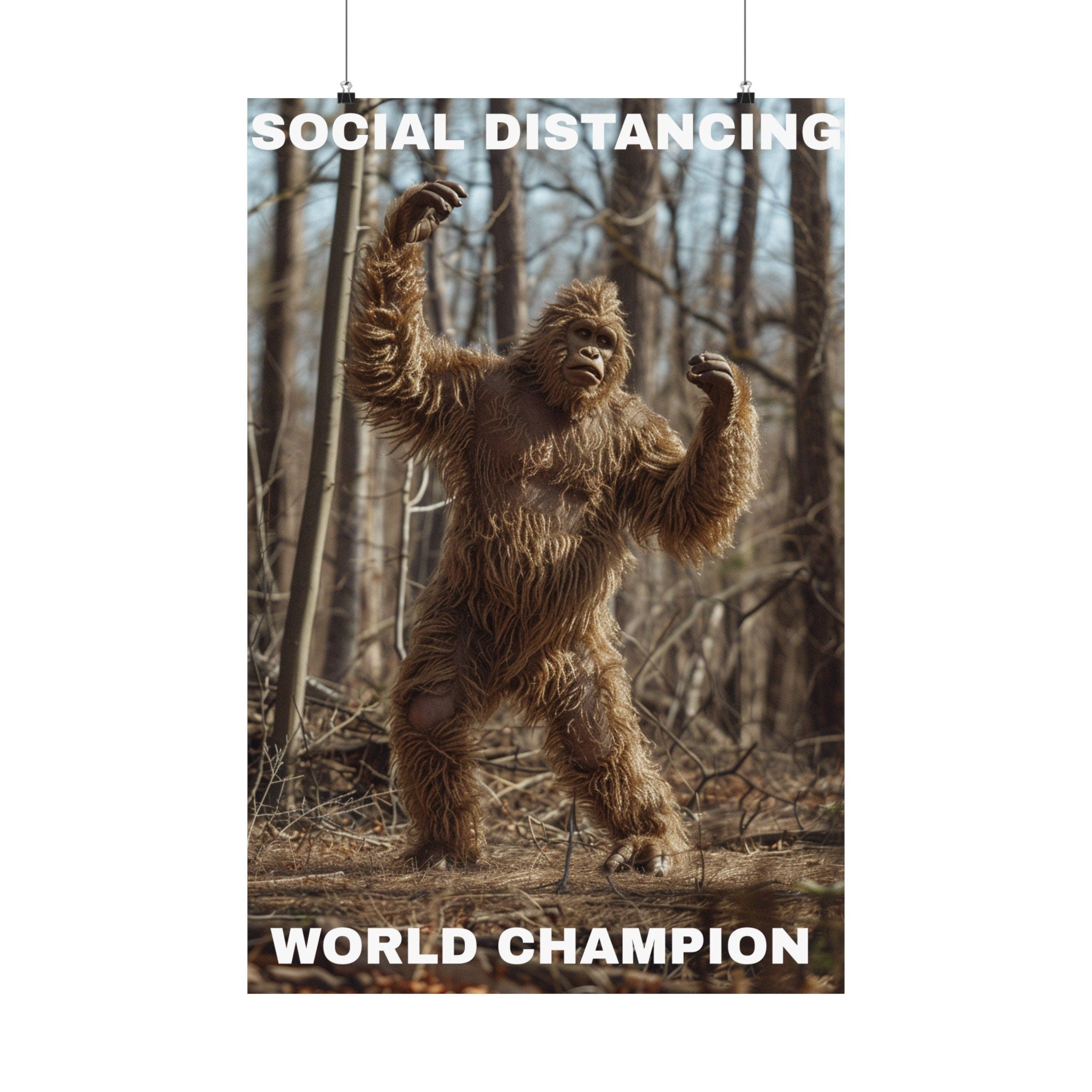 Bigfoot Funny Poster Art Print Sasquatch Wall Art Poster National Park Cryptid Gift