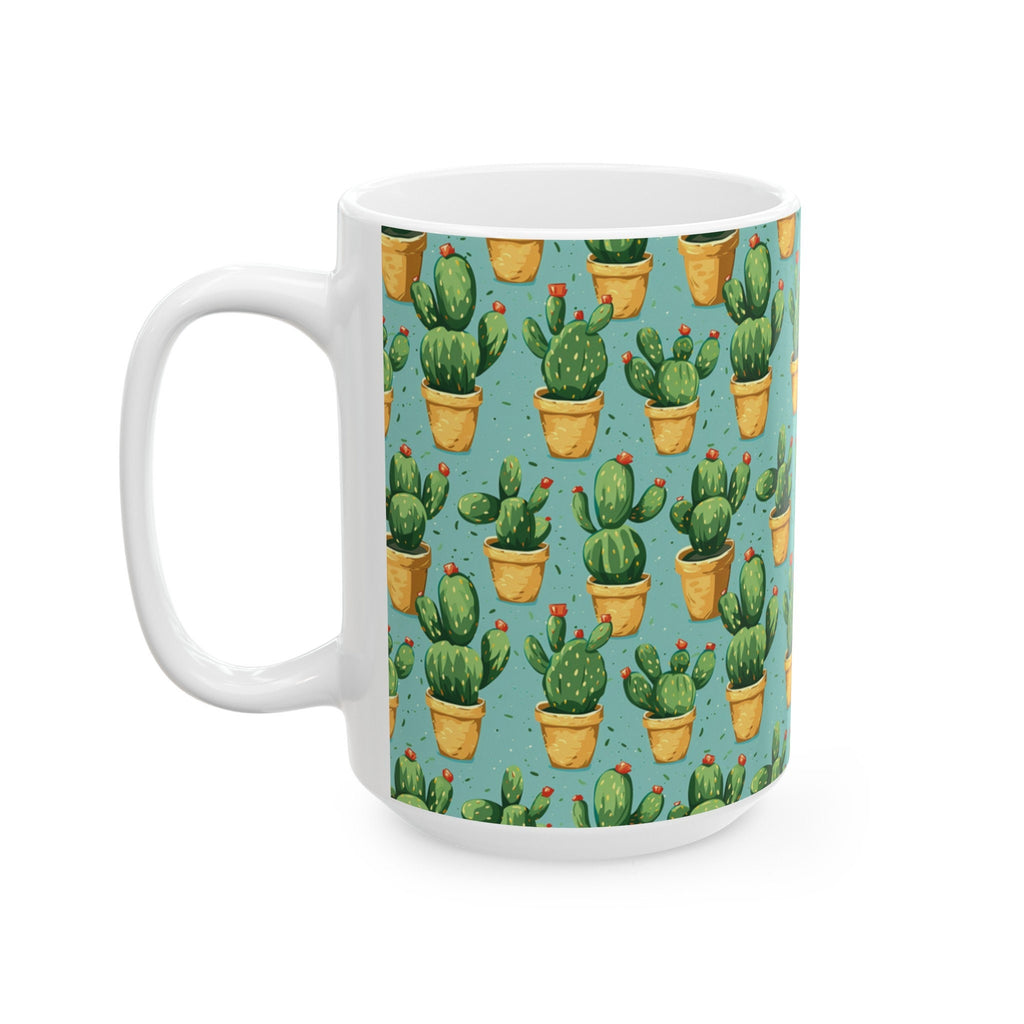 Ceramic Gift Cactus Mug Coffee Cup with Cactus Pattern