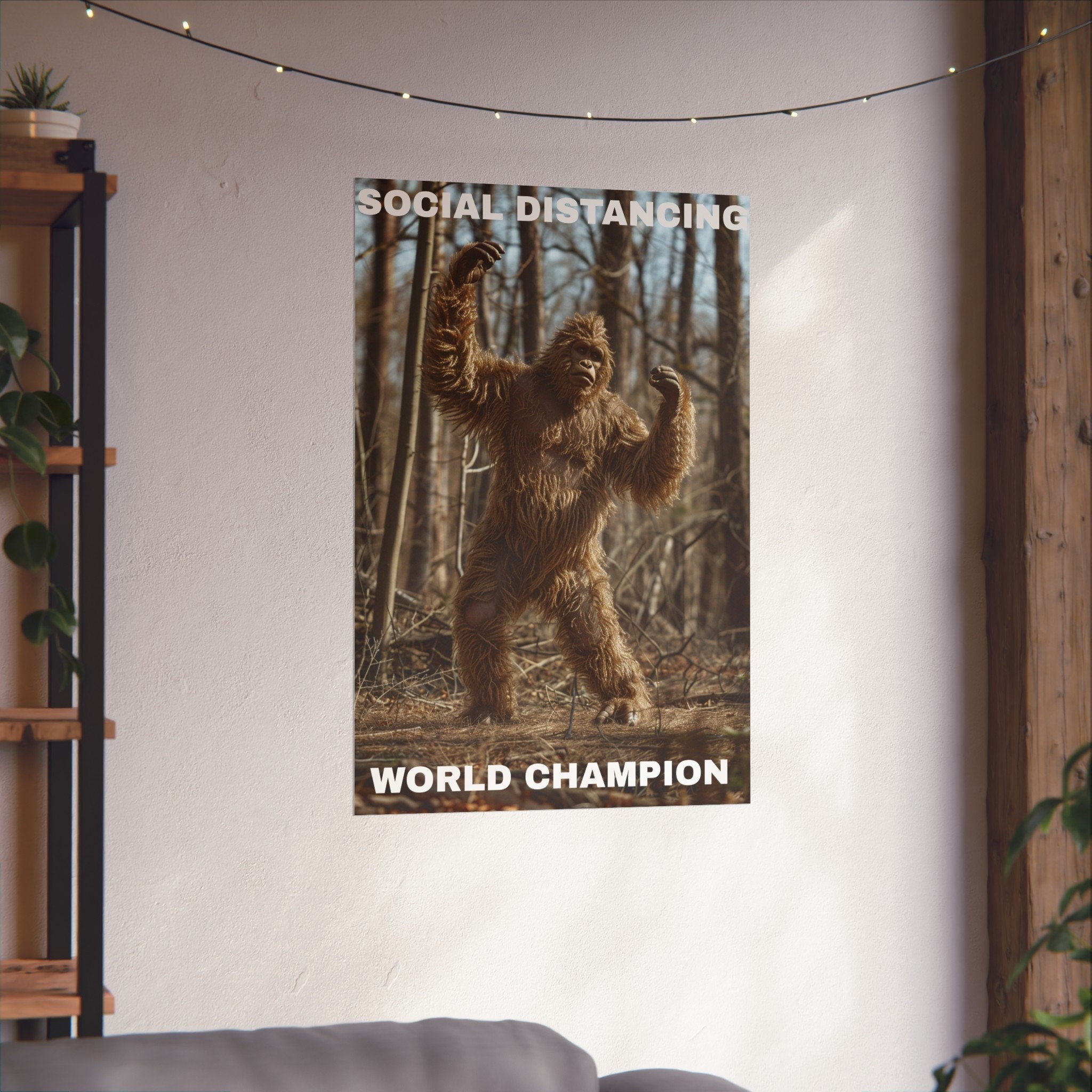 Bigfoot Funny Poster Art Print Sasquatch Wall Art Poster National Park Cryptid Gift