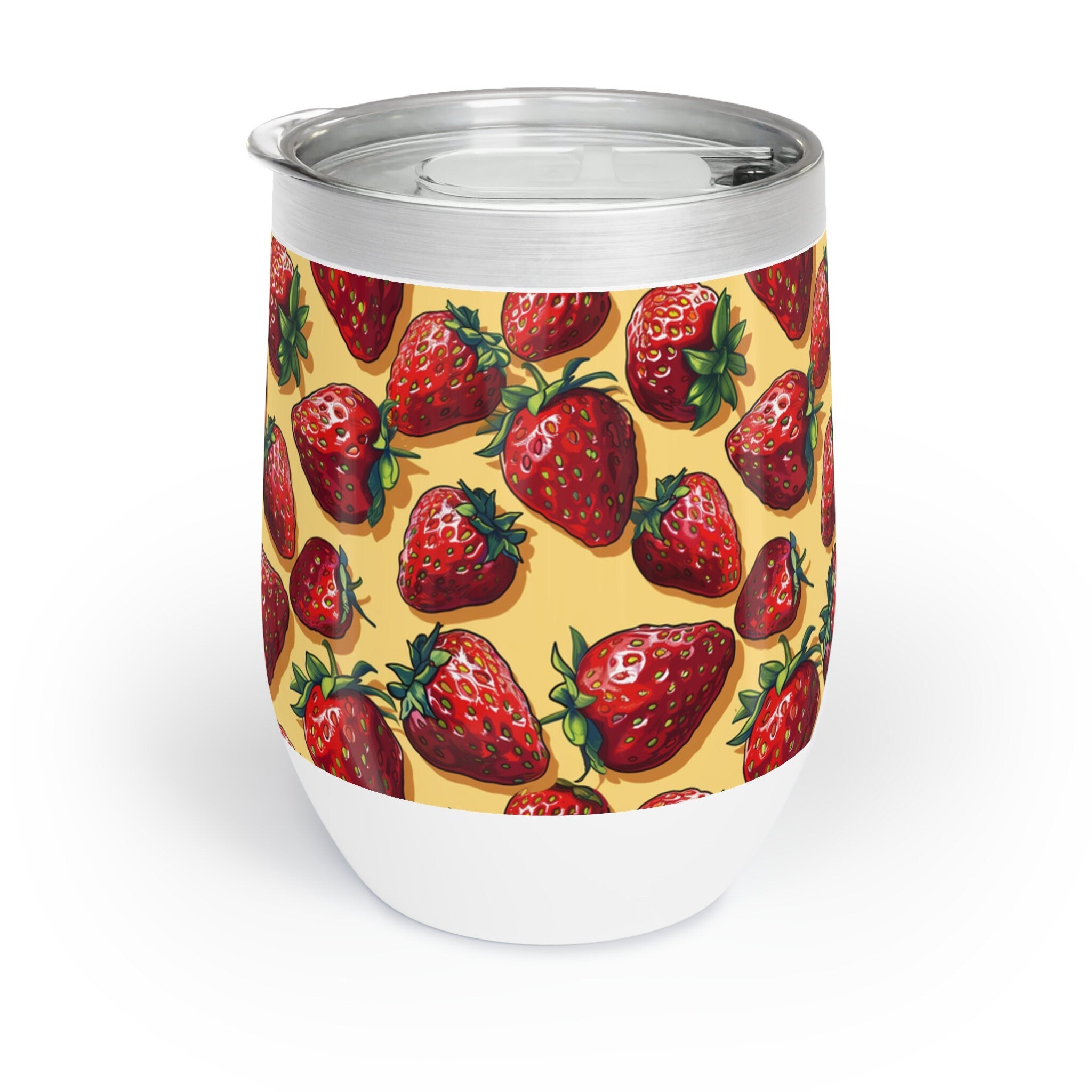 Strawberry Wine Tumbler Chiller Cool Wine Cup Pattern