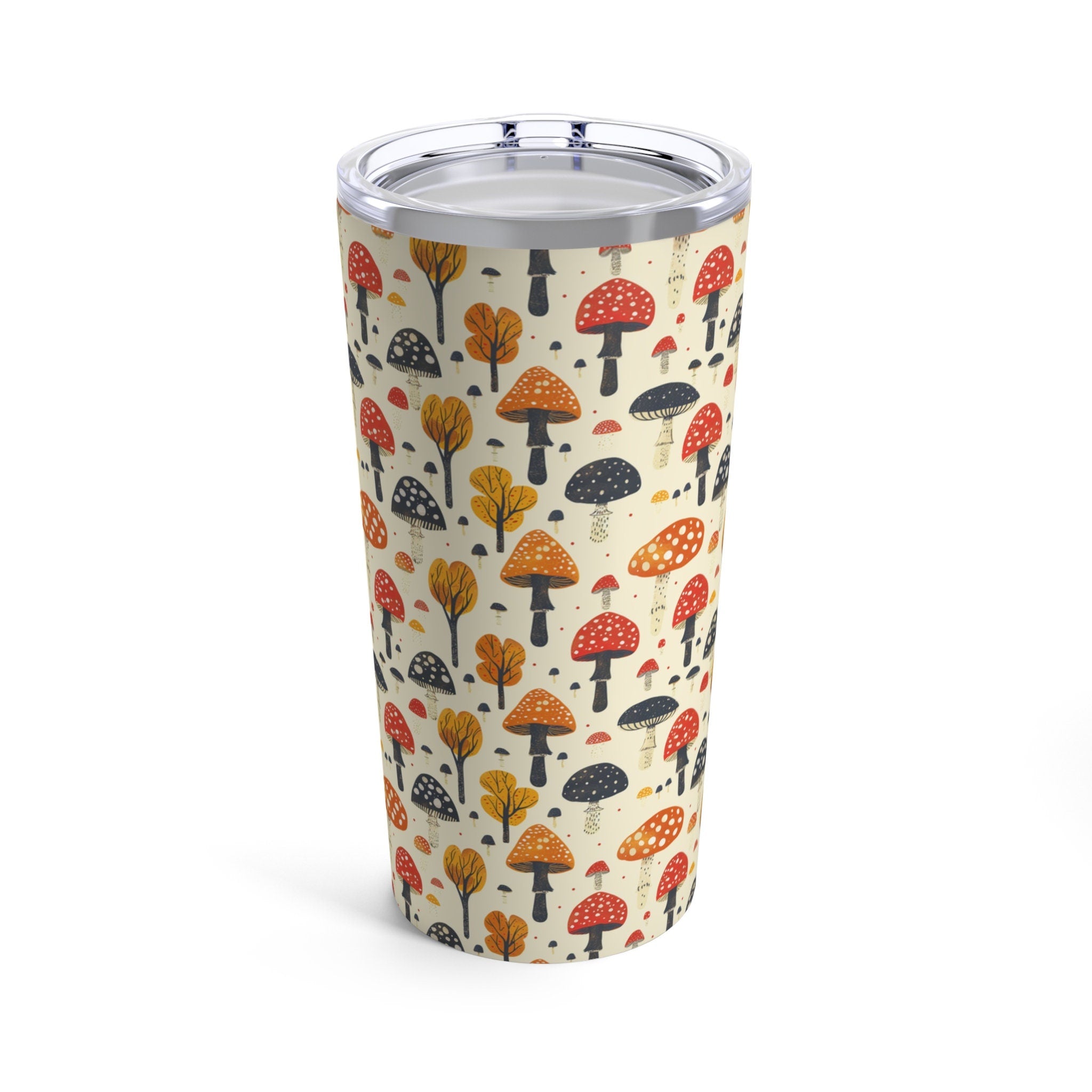 Mushroom Tumbler Cup Reusable Stainless Steel Travel Mug with Lid