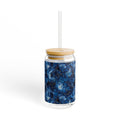 Cosmic Sipper Glass Pattern Cup with Lid and Straw