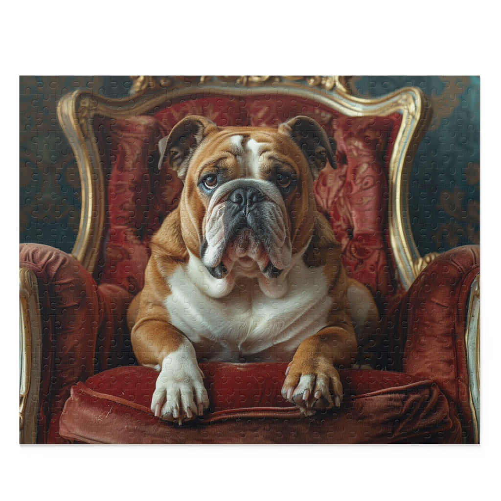 Bulldog Throne King Dog Puzzle (120, 252, 500-Piece)