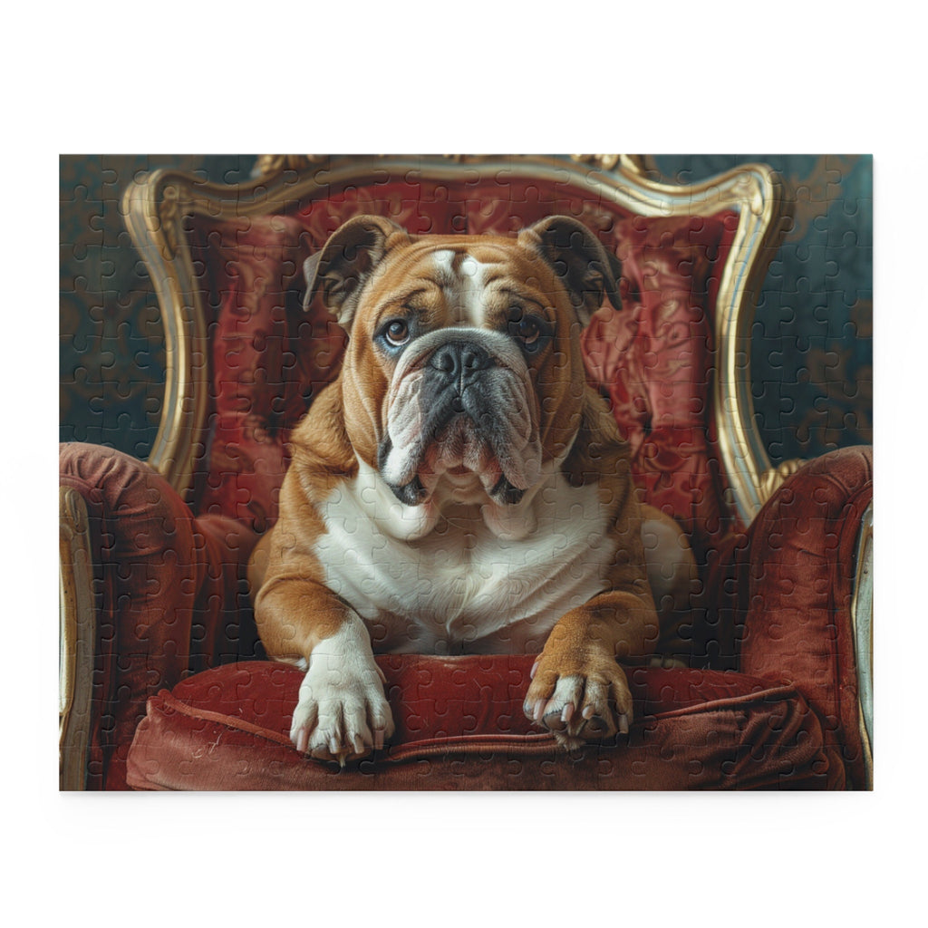 Bulldog Throne King Dog Puzzle (120, 252, 500-Piece)