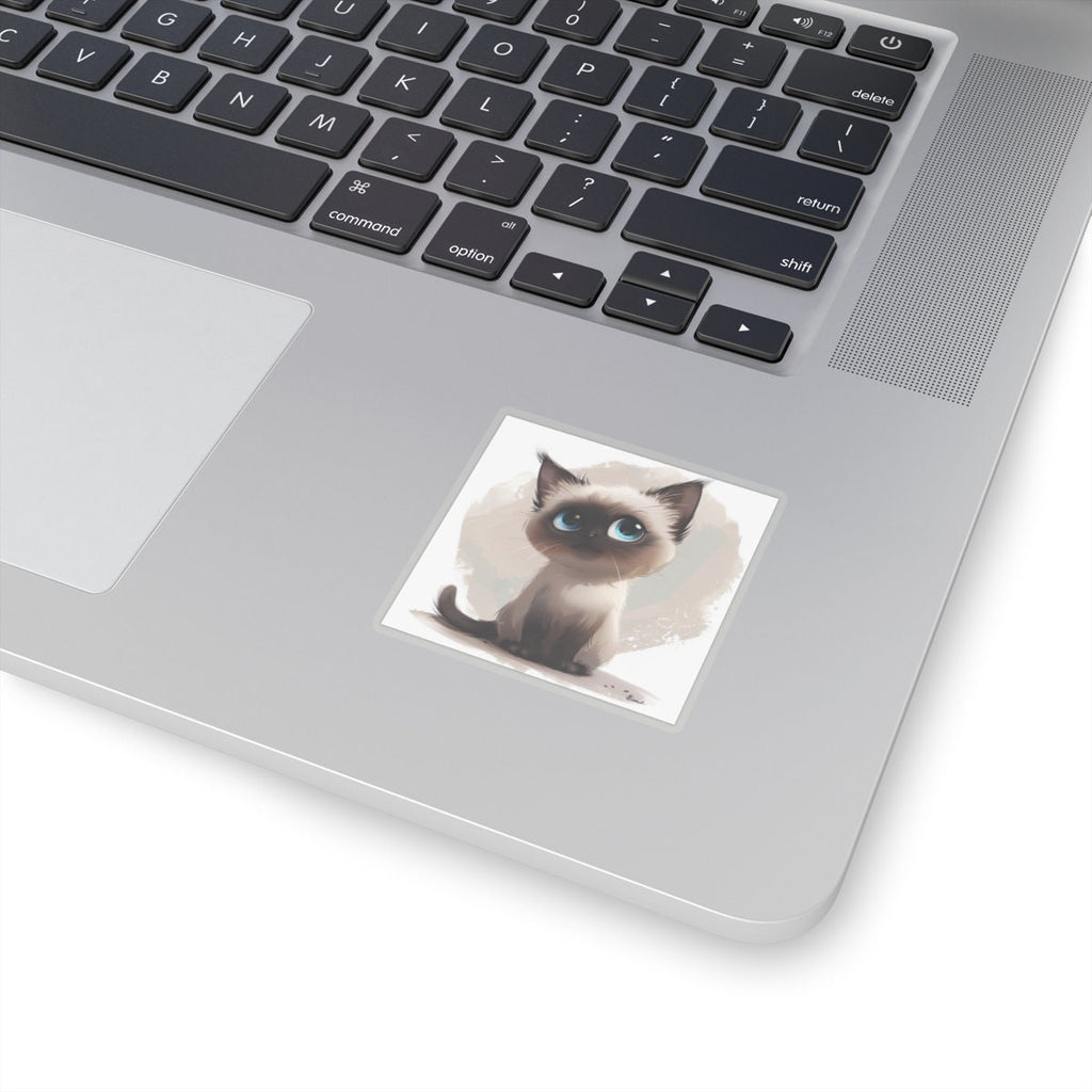 Cute Siamese Kitten Cat Vinyl Sticker - Perfect for Animal Lovers and Sticker Collectors