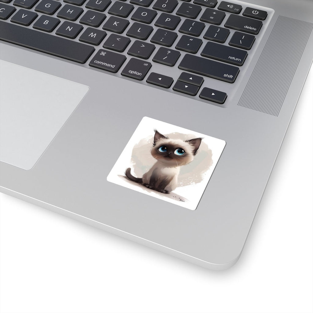 Cute Siamese Kitten Cat Vinyl Sticker - Perfect for Animal Lovers and Sticker Collectors